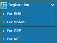 click on for sms option the registration option