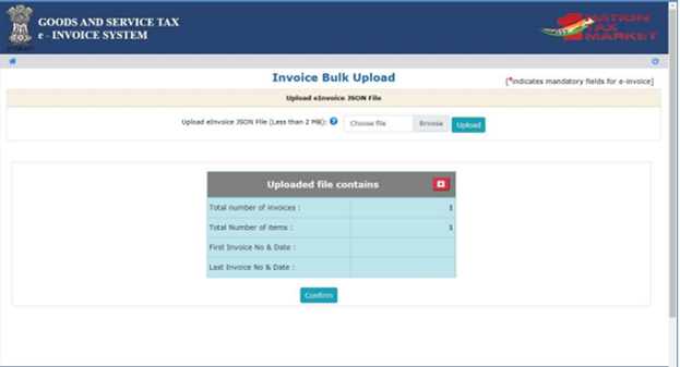 After choosing the JSON file, click on the upload button.