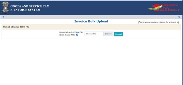 e-invoice - Bulk upload and click on the browse button.