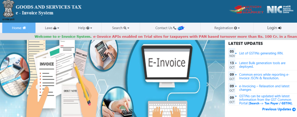 Open the e-invoicing Portal