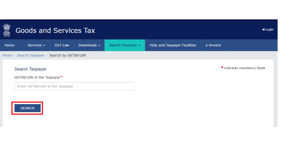 Then the taxpayer needs to click on the Search button.