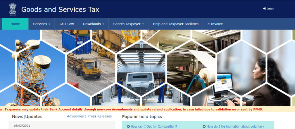 Open the GST Portal and log into it