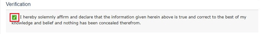 click on the verification checkbox available under the Verification section