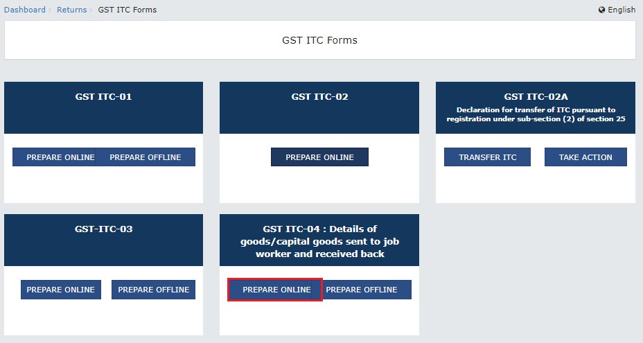 select-the-prepare-online-option-under-the-gst-itc-zero-four-tile